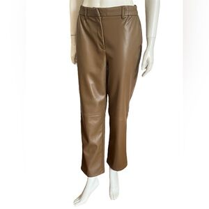 ONLY Women's Brown Vegan Leather Pants / Trousers Size Medium